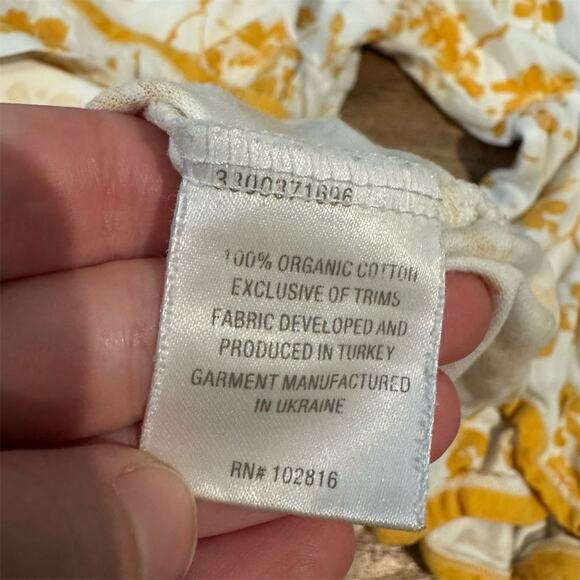 Garnet Hill 4-Piece Green Cotton Asian Wrap Yellow Floral Pajama Set M READ - Picture 5 of 9